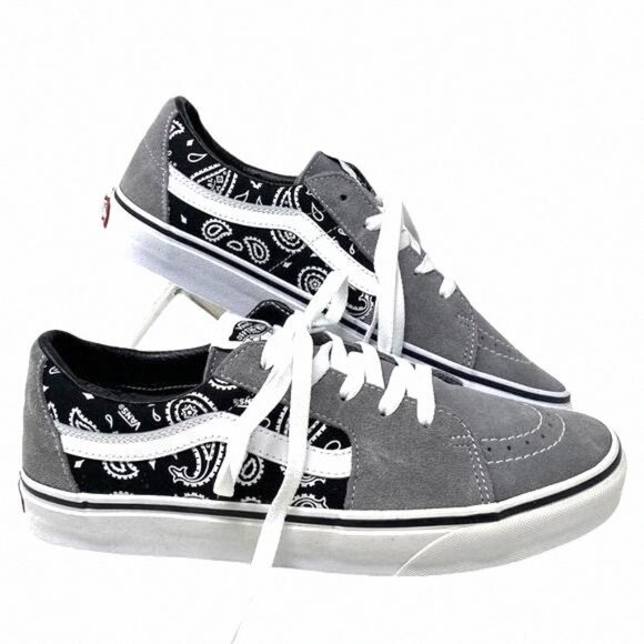 VANS Sk8-Low Shoe Suede Casual Paisley Gray Sneakers VN0A5KXDBGJ Skate Women For - Picture 2 of 11